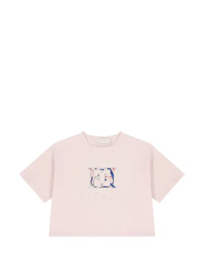 Escada T-shirt Mit Logo In Pink