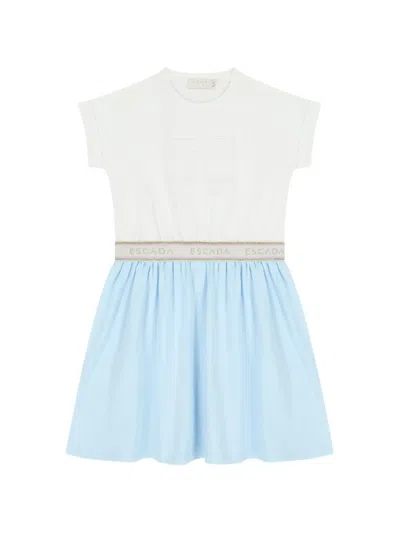Escada Kids' Logo-waistband Dress In Multi