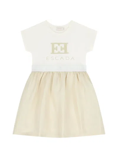 Escada Kids' Logo Waistband Dress In Multi