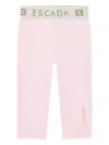Escada Logo-waistband Leggings In Pink