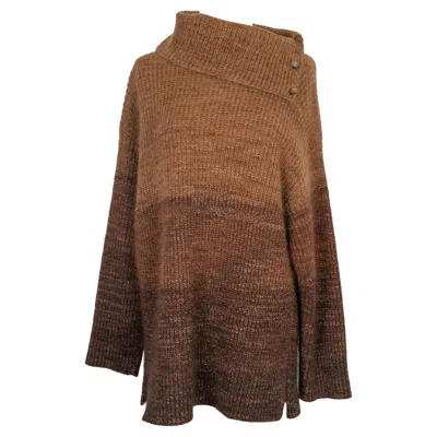 Pre-owned Escada Long Blended Wool And Mohair Sweater In Brown