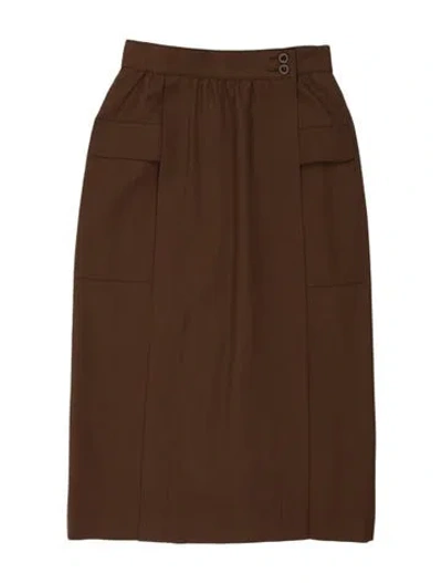 Pre-owned Escada Long Skirt W/ Tags In Brown