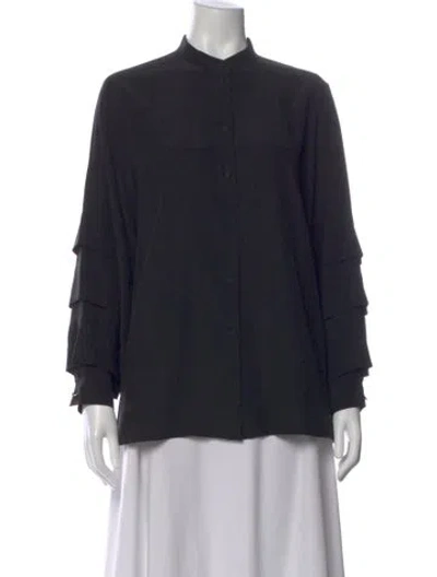 Pre-owned Escada Long Sleeve Blouse In Black