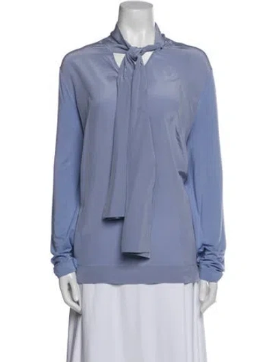Pre-owned Escada Long Sleeve Blouse In Blue