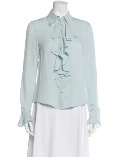 Pre-owned Escada Long Sleeve Blouse In Blue