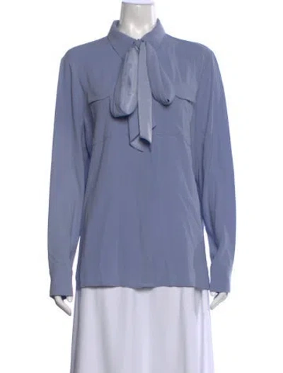 Pre-owned Escada Long Sleeve Blouse In Blue