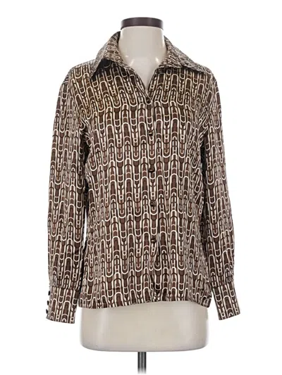 Pre-owned Escada Long Sleeve Blouse In Brown