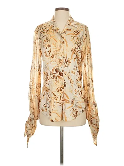 Pre-owned Escada Long Sleeve Blouse In Gold