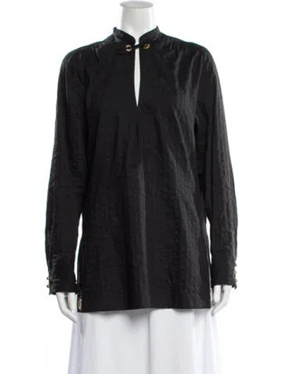 Pre-owned Escada Long Sleeve Blouse In Gray