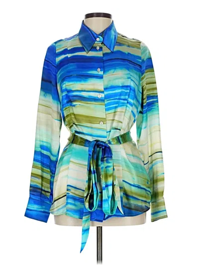 Pre-owned Escada Long Sleeve Blouse In Green