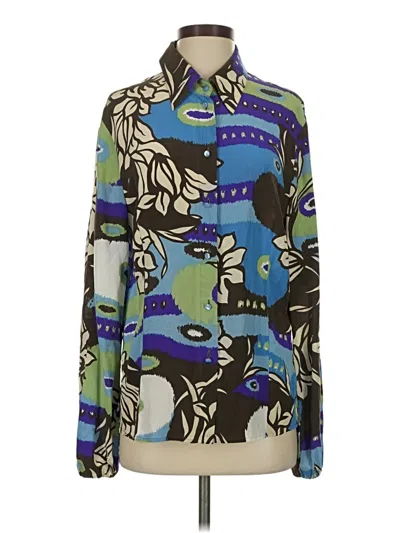 Pre-owned Escada Long Sleeve Blouse In Green