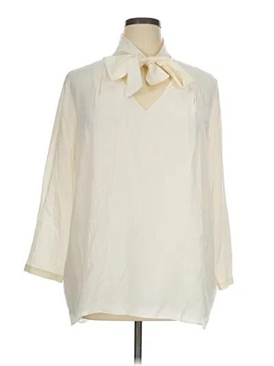 Pre-owned Escada Long Sleeve Blouse In Ivory