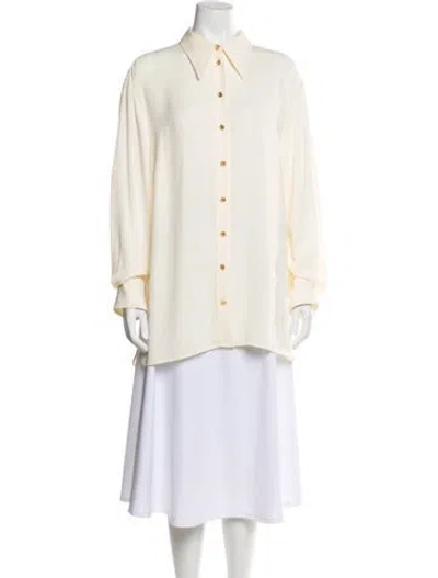 Pre-owned Escada Long Sleeve Blouse In Neutral