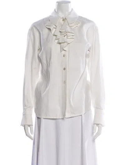 Pre-owned Escada Long Sleeve Blouse In Neutral