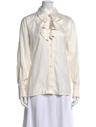 Pre-owned Escada Long Sleeve Blouse In Neutral