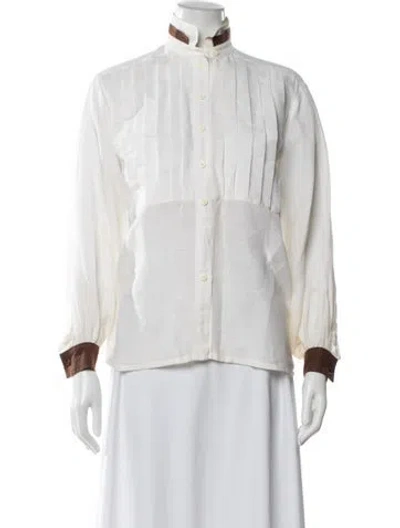 Pre-owned Escada Long Sleeve Blouse In Neutral