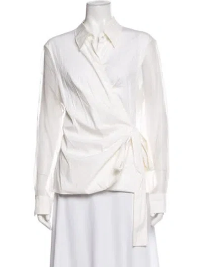 Pre-owned Escada Long Sleeve Blouse In Neutrals