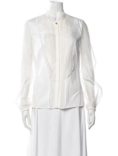 Pre-owned Escada Long Sleeve Blouse In Neutrals