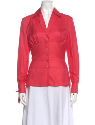 Pre-owned Escada Long Sleeve Blouse In Pink