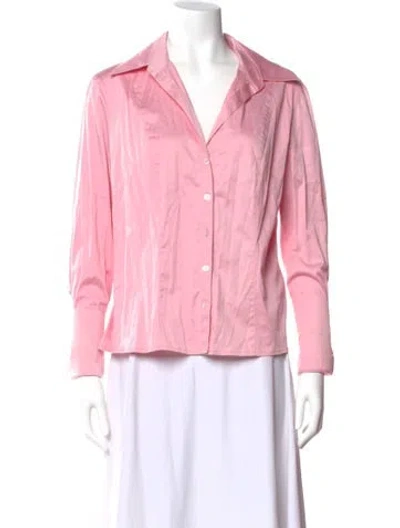Pre-owned Escada Long Sleeve Blouse In Pink