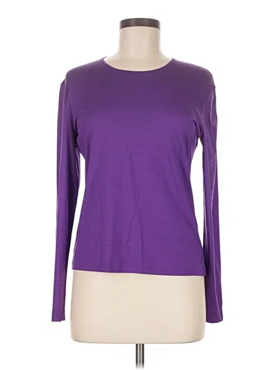 Pre-owned Escada Long Sleeve Top Purple Crew Neck Tops