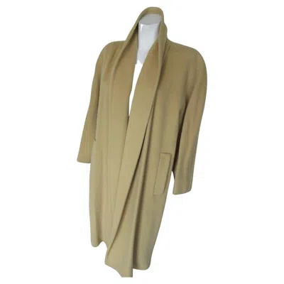 Pre-owned Escada Margaretha Ley 1980s Vintage Yellow Wool Open Front Coat Unisex