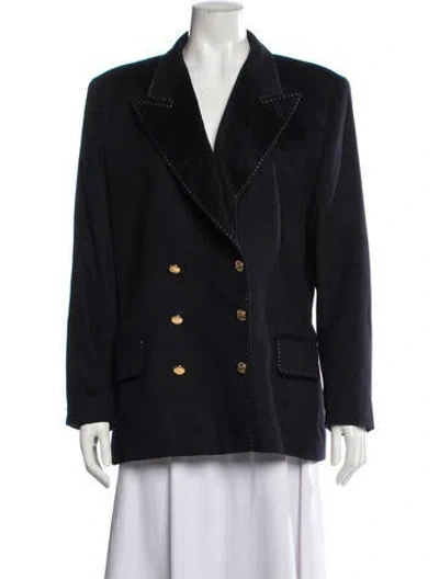 Pre-owned Escada Margaretha Ley Angora Blazer In Black