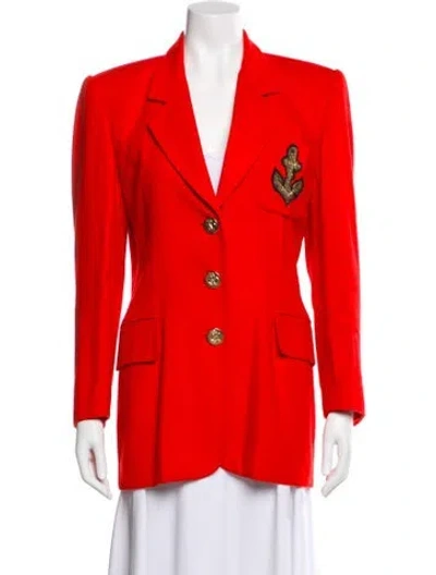 Pre-owned Escada Margaretha Ley Angora Blazer In Orange