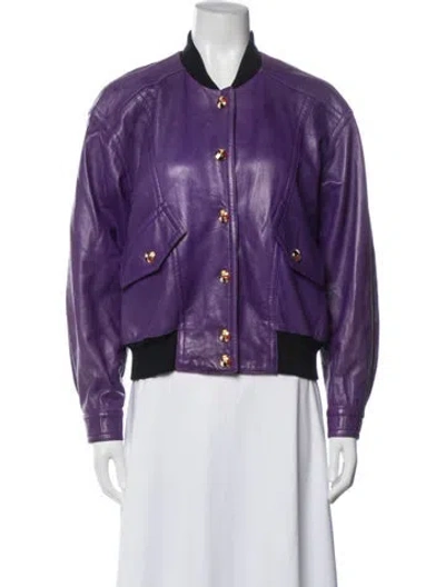 Pre-owned Escada Margaretha Ley Bomber Jacket In Purple