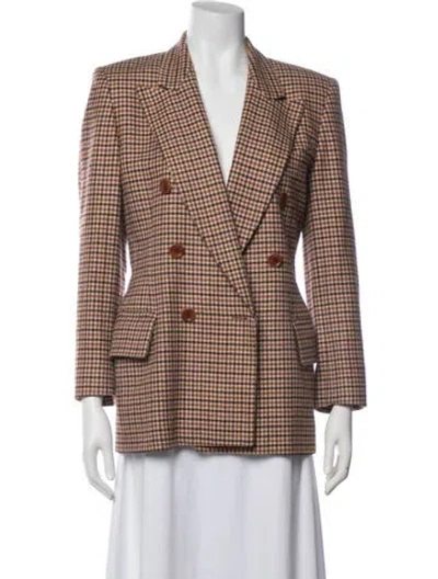 Pre-owned Escada Margaretha Ley Cashmere Plaid Print Blazer In Multicolor