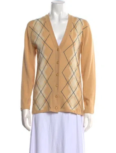 Pre-owned Escada Margaretha Ley Cashmere Plaid Print Sweater In Neutral