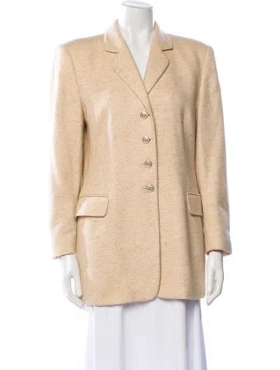 Pre-owned Escada Margaretha Ley Cashmere Striped Blazer In Neutral