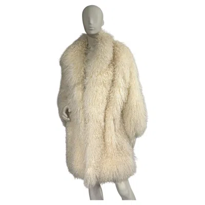 Pre-owned Escada Margaretha Ley Escada Mongolian Fur Coat In Sand