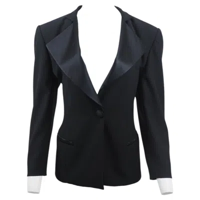 Pre-owned Escada Margaretha Ley Escada Tuxedo Blazer In Black
