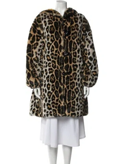 Pre-owned Escada Margaretha Ley Faux Fur Animal Print Jacket In Multi