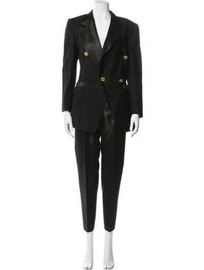 Pre-owned Escada Margaretha Ley Glitter Accents Pantsuit In Black