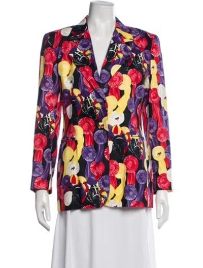 Pre-owned Escada Margaretha Ley Graphic Print Blazer In Multicolor