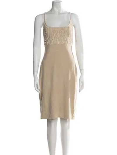Pre-owned Escada Margaretha Ley Graphic Print Knee-length Dress In Neutral