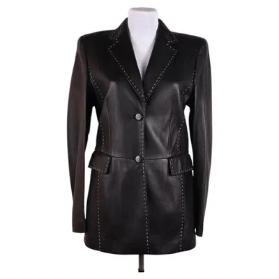 Pre-owned Escada Margaretha Ley . Leather Jacket. Size 38. Slovenia. In Black