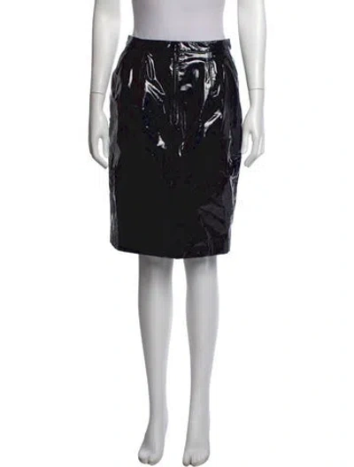 Pre-owned Escada Margaretha Ley Leather Knee-length Skirt In Blue
