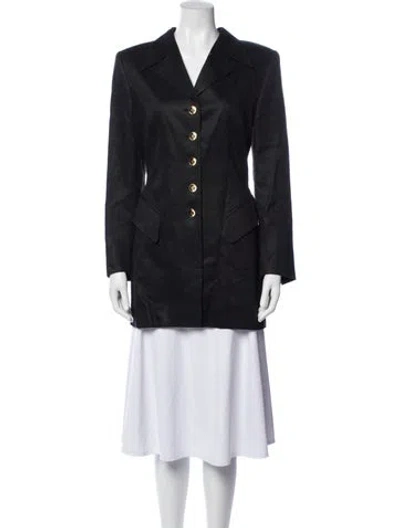Pre-owned Escada Margaretha Ley Linen Blazer In Blue