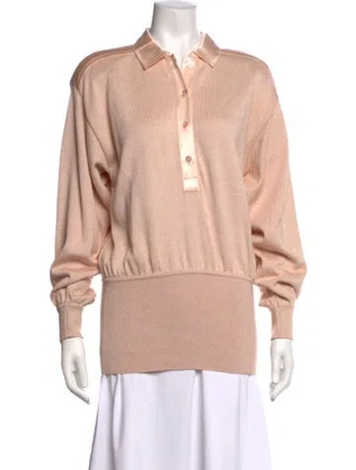 Pre-owned Escada Margaretha Ley Long Sleeve Polo In Neutrals