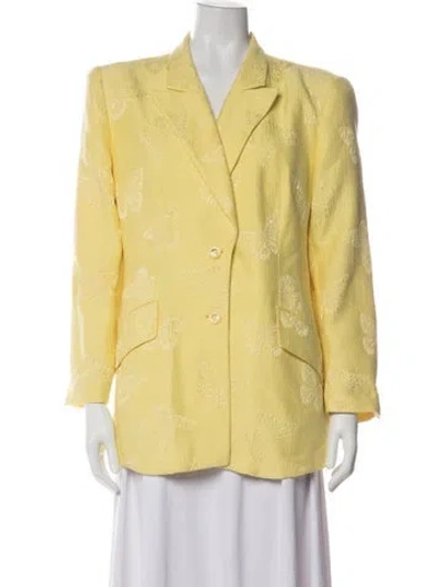 Pre-owned Escada Margaretha Ley Patterned Blazer In Yellow