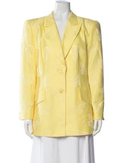 Pre-owned Escada Margaretha Ley Patterned Blazer In Yellow