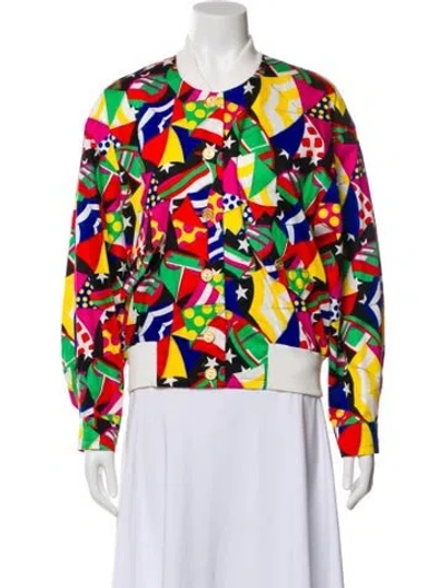 Pre-owned Escada Margaretha Ley Printed Bomber Jacket In Red