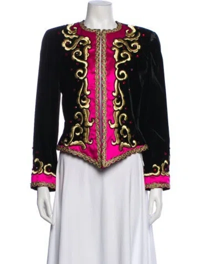 Pre-owned Escada Margaretha Ley Printed Evening Jacket In Black