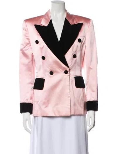 Pre-owned Escada Margaretha Ley Silk Colorblock Pattern Blazer In Pink
