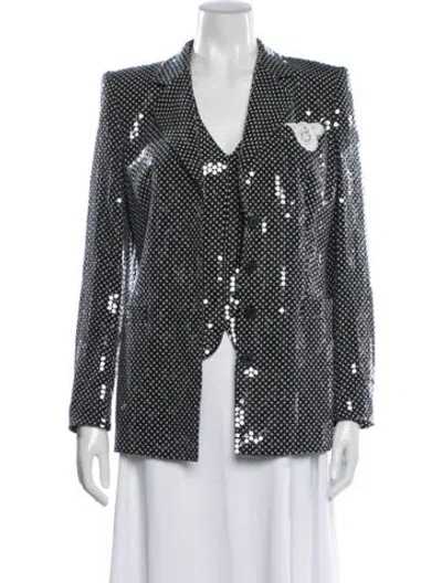 Pre-owned Escada Margaretha Ley Silk Patterned Evening Jacket In Blue