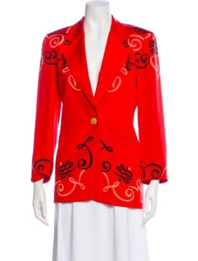 Pre-owned Escada Margaretha Ley Silk Printed Blazer In Multi