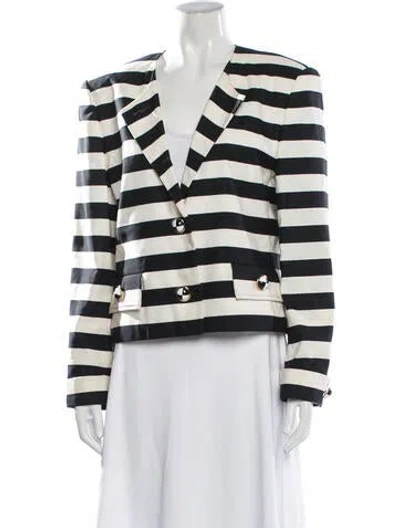 Pre-owned Escada Margaretha Ley Striped Blazer In Blue